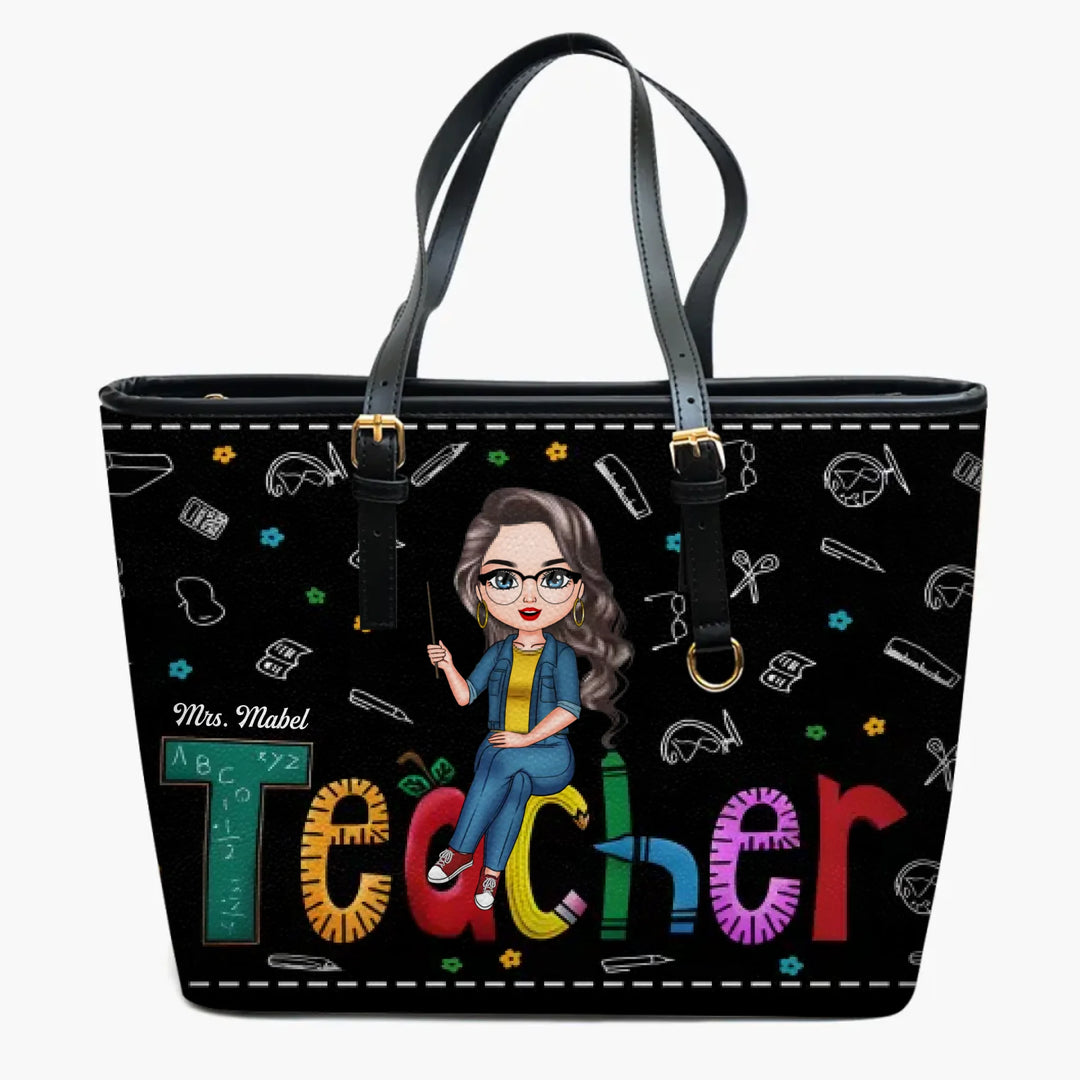 Personalized Leather Bucket Bag - Birthday, Teacher's Day Gift For Teacher - A Teacher ARND005