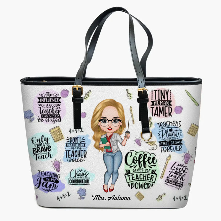 Personalized Leather Bucket Bag - Gift For Teacher - Teacher Life ARND036