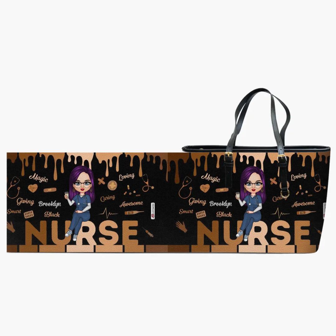 Love Nurse Life - Personalized Leather Bucket Bag - Gift For Nurse