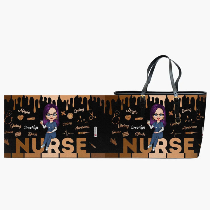Love Nurse Life - Personalized Leather Bucket Bag - Gift For Nurse