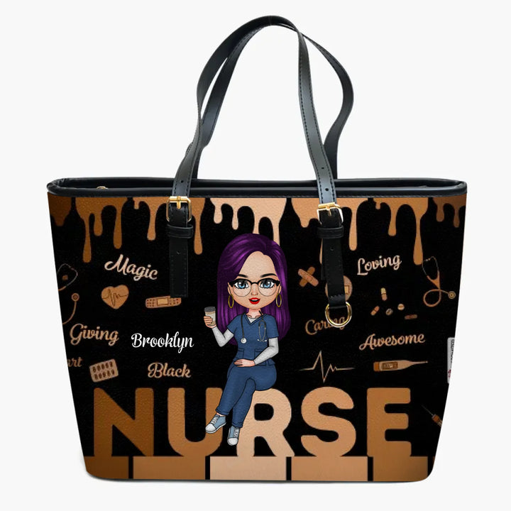 Love Nurse Life - Personalized Leather Bucket Bag - Gift For Nurse