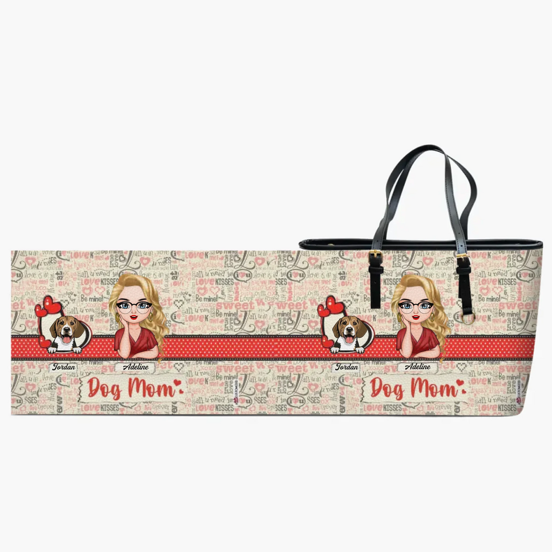 Personalized Leather Bucket Bag - Gift For Dog Lover - Dog Mom ARND005