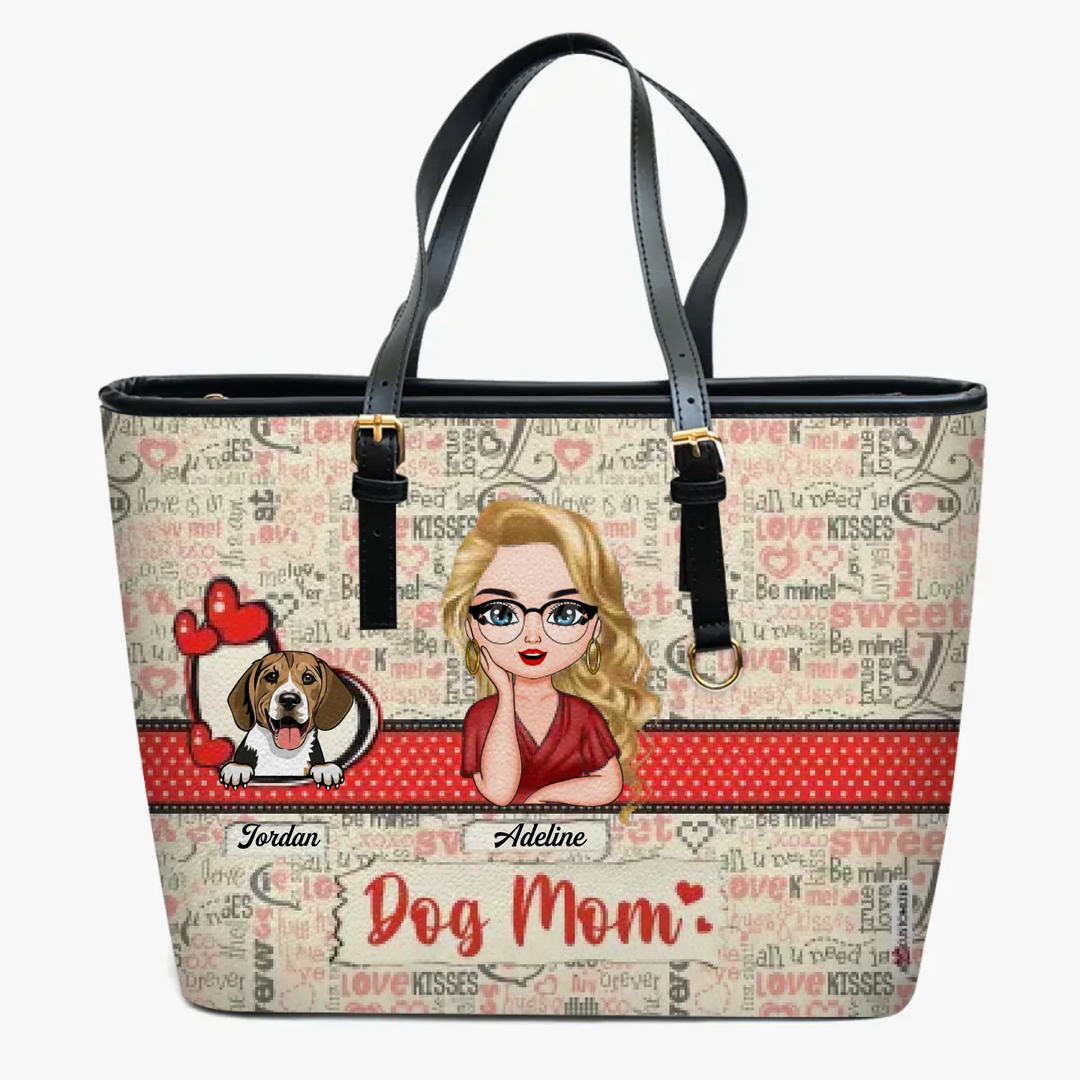 Personalized Leather Bucket Bag - Gift For Dog Lover - Dog Mom ARND005