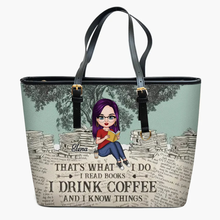 Personalized Leather Bucket Bag - Gift For Reading Lover - Just A Girl Who Loves Books ARND005