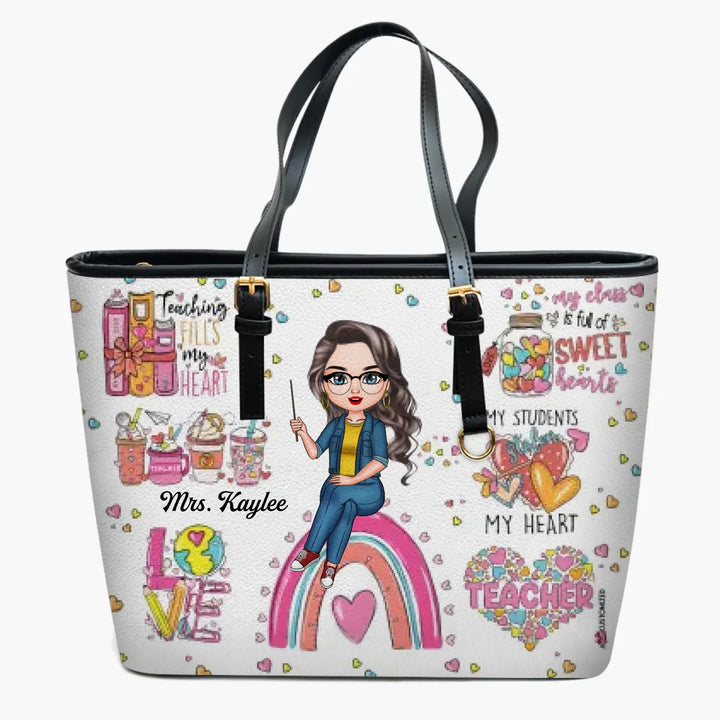 Personalized Leather Bucket Bag - Gift For Teacher - One Loved Teacher ARND018