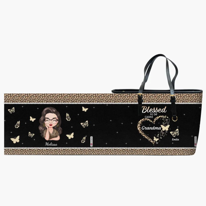 Personalized Leather Bucket Bag - Gift For Grandma - Blessed To Be Called Grandma ARND037