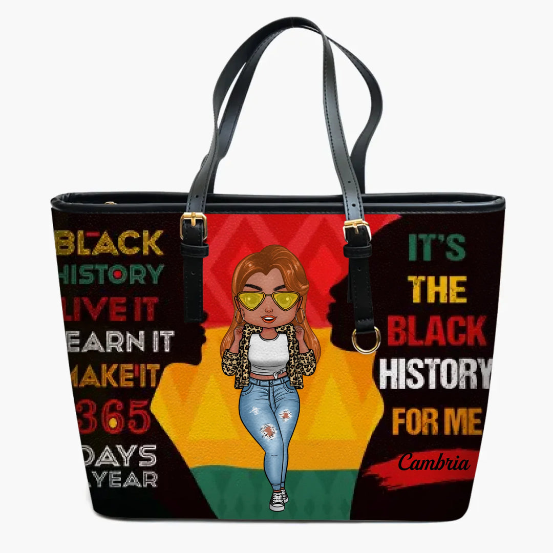 Personalized Leather Bucket Bag - Gift For Black Woman - Black History Month ARND0014