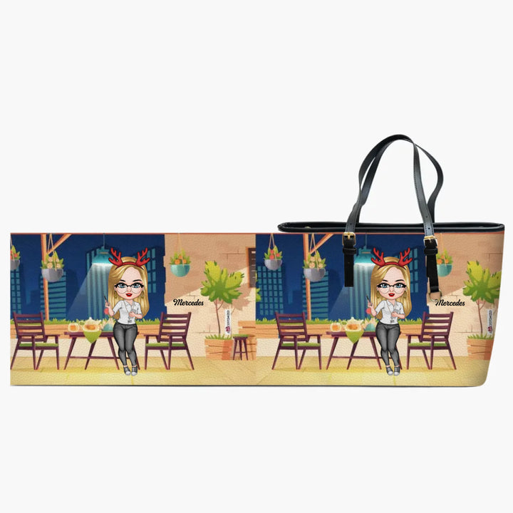 Personalized Leather Bucket Bag - Gift For Waitress - Waitress Life ARND018