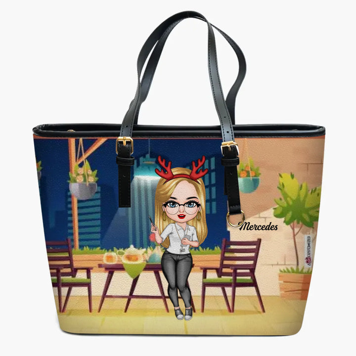Personalized Leather Bucket Bag - Gift For Waitress - Waitress Life ARND018