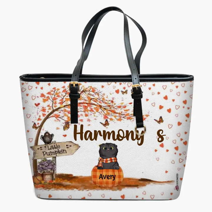 Personalized Leather Bucket Bag - Gift For Cat Lover - It's The Most Wonderful Time Of The Year