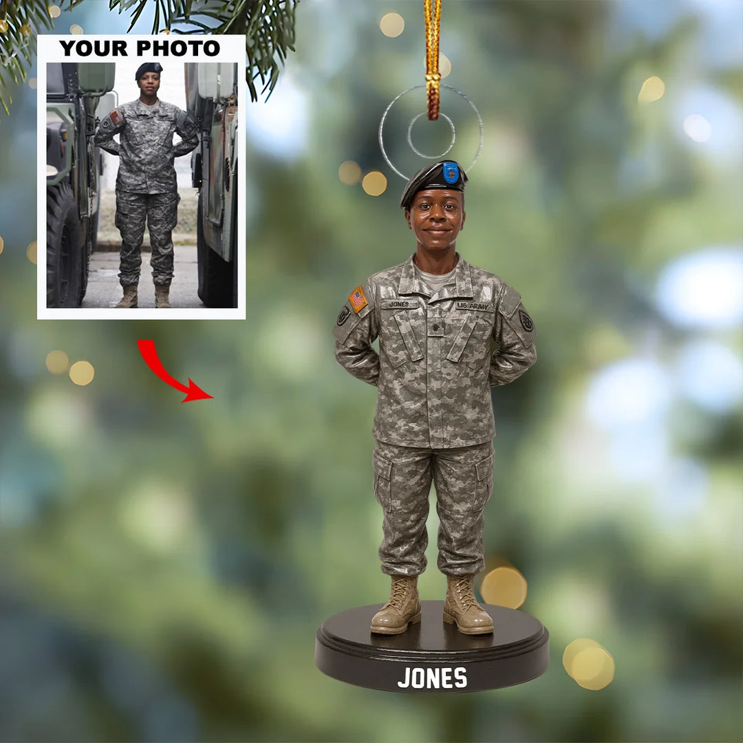Army Strong - Personalized Photo Ornament - Christmas Gift For Soldiers, Veterans AGP0NL034