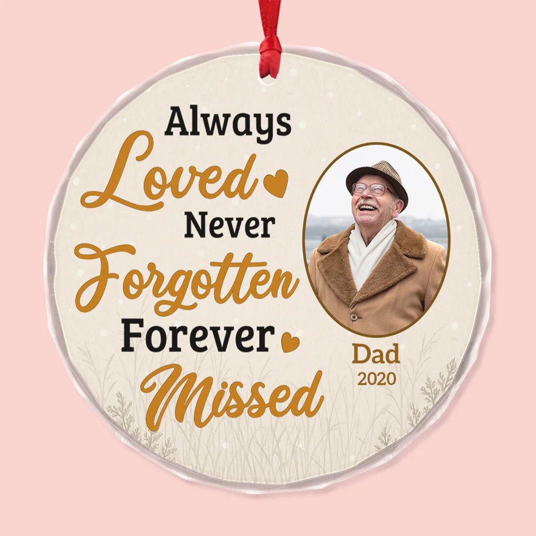 Love Beyond The Stars - Circle Glass Memorial Ornament - Christmas Gift For Family Members