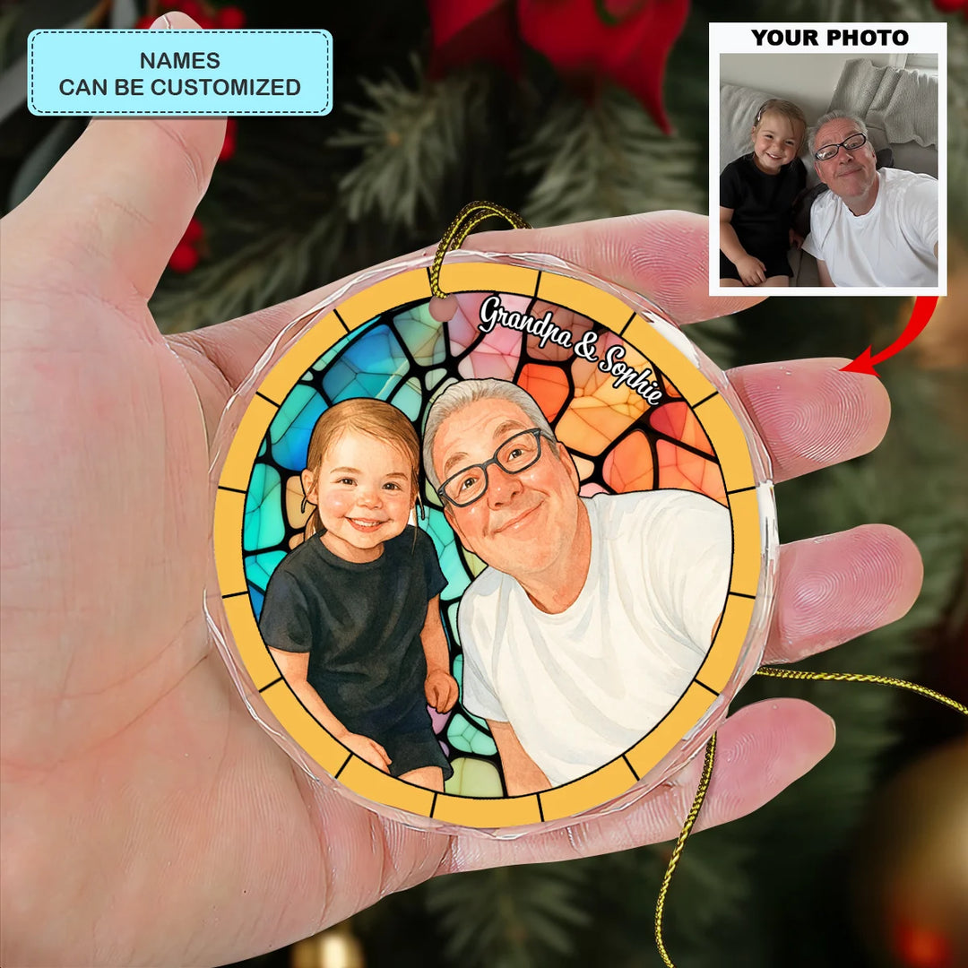 Colors of Love - Circle Glass Ornament - Christmas Gift For Grandpa, Grandma, Family Members AGCDH010