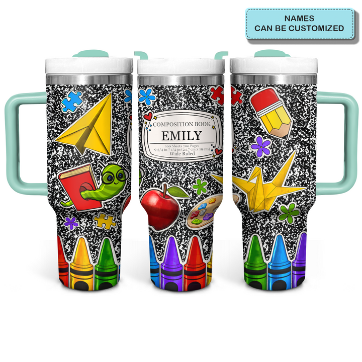 A Great Teacher - Personalized Tumbler With Handle - Gift For Teacher - NCU0DK033