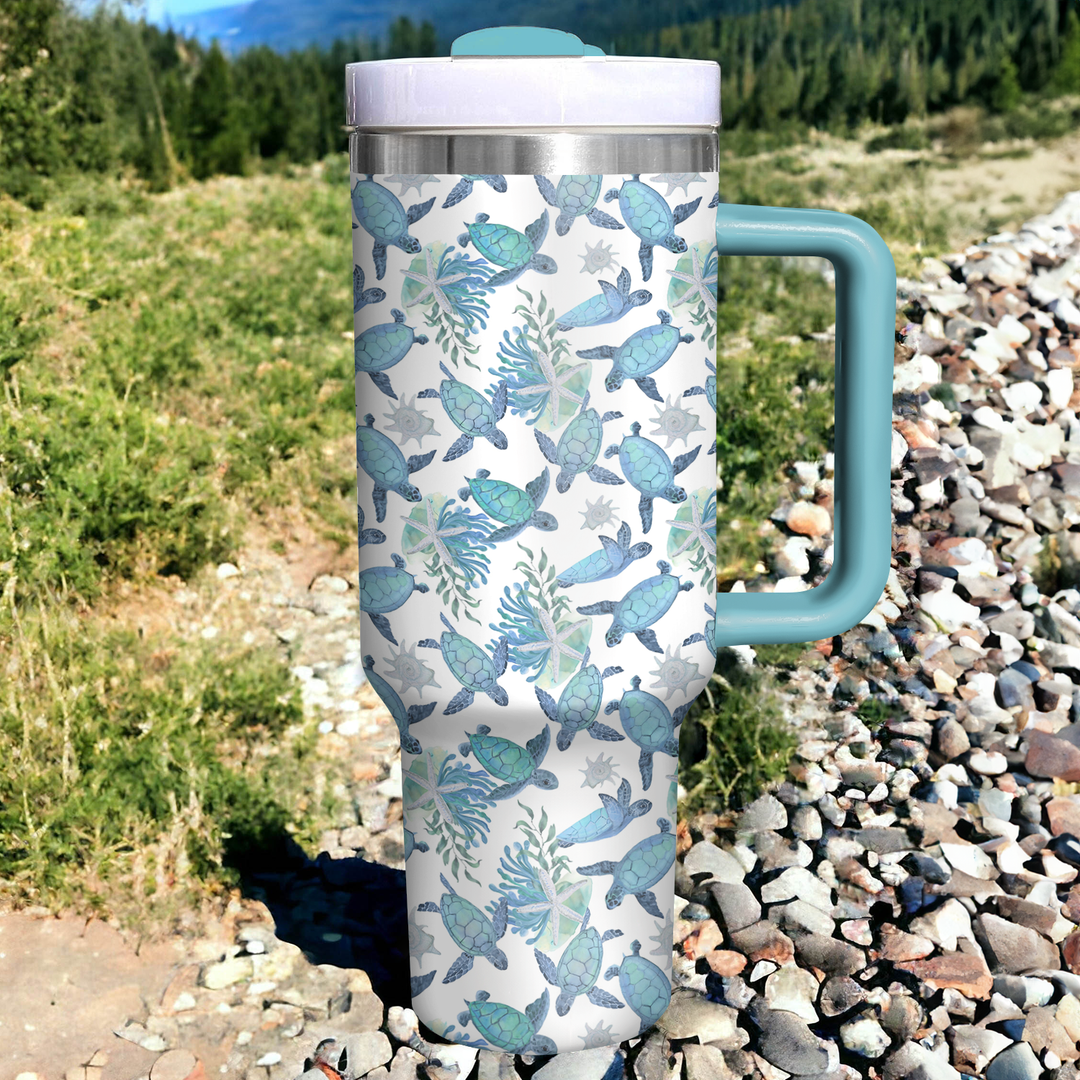 Baby Turtles - Tumbler With Handle - Gift For Turtle Lovers - NCU0DV004