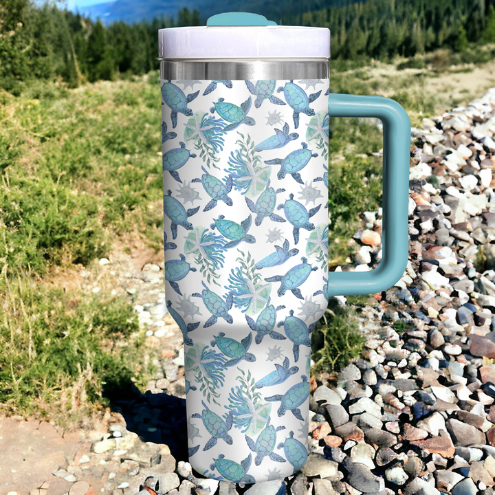 Baby Turtles - Tumbler With Handle - Gift For Turtle Lovers - NCU0DV004