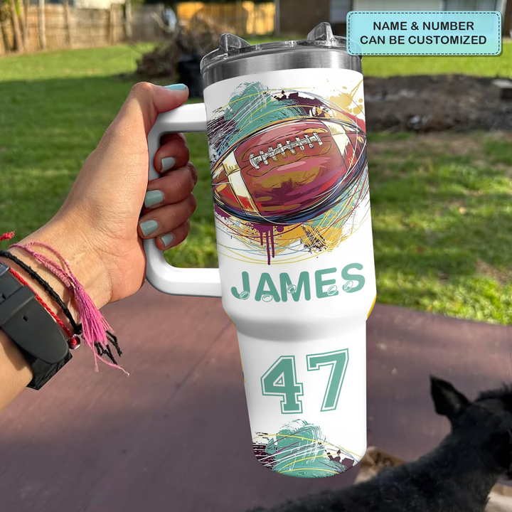 Gridiron Glory - Personalized Tumbler with Handle - NCU0DK005