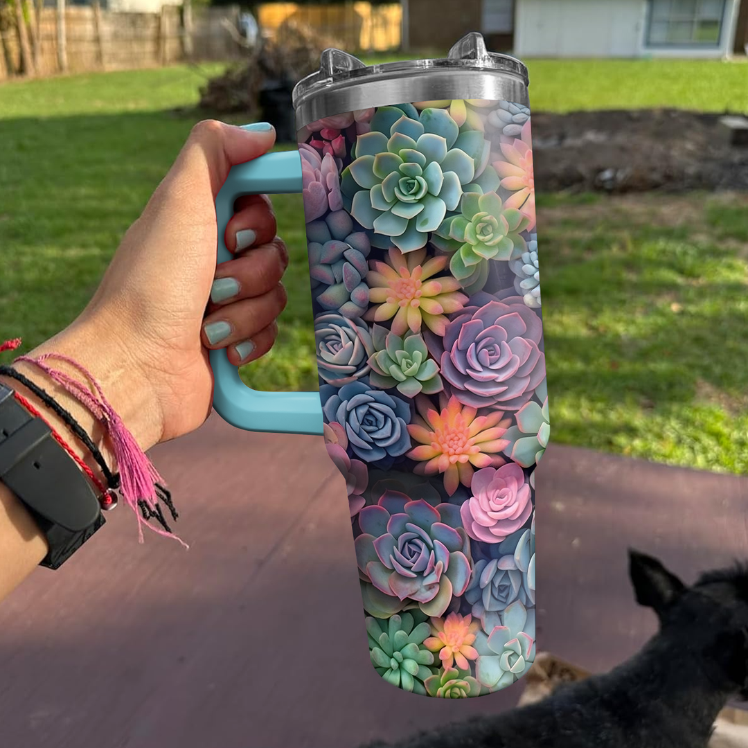 Succulent Plant - Tumbler With Handle - NCU0DK003