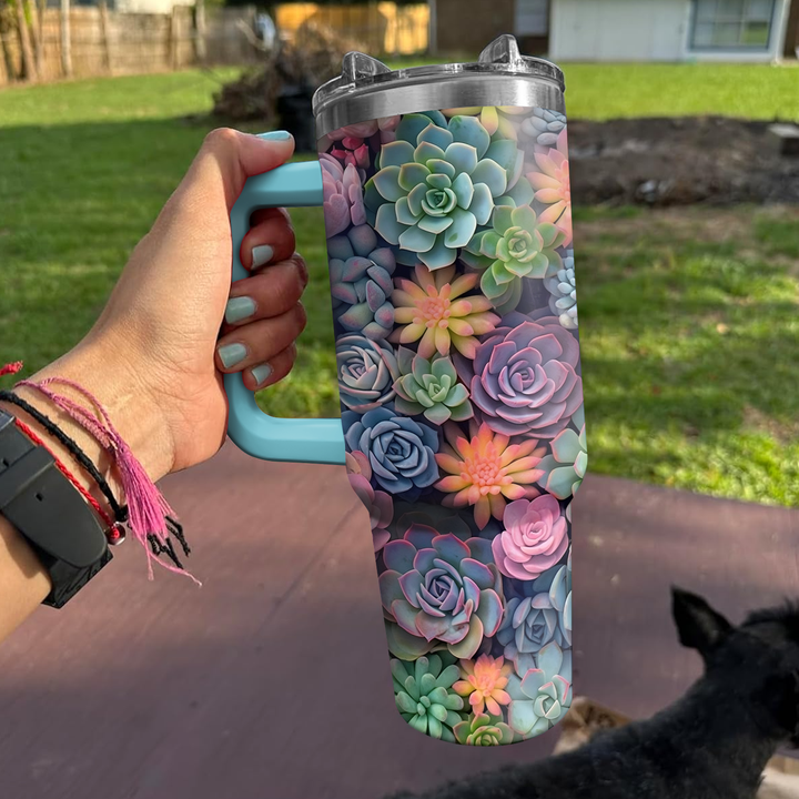 Succulent Plant - Tumbler With Handle - NCU0DK003