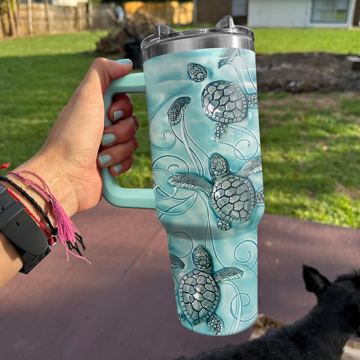 Turtle in Ocean - Tumbler With Handle NCU0PT006