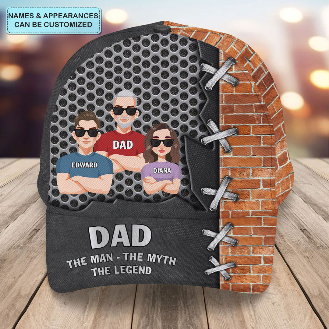 The Man The Myth Legend - Personalized Custom Baseball Cap - Father's Day Gift For Dad