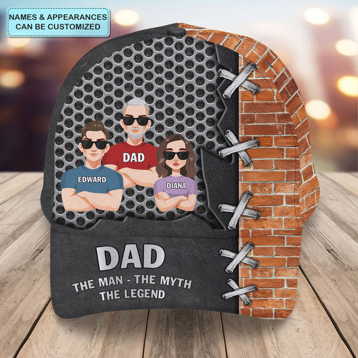 The Man The Myth Legend - Personalized Custom Baseball Cap - Father's Day Gift For Dad