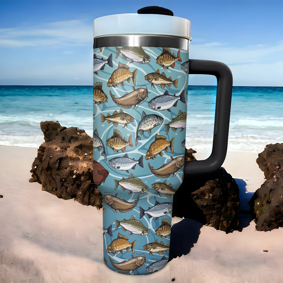 Vibrant Fishing - Tumbler With Handle - NCU0DK006