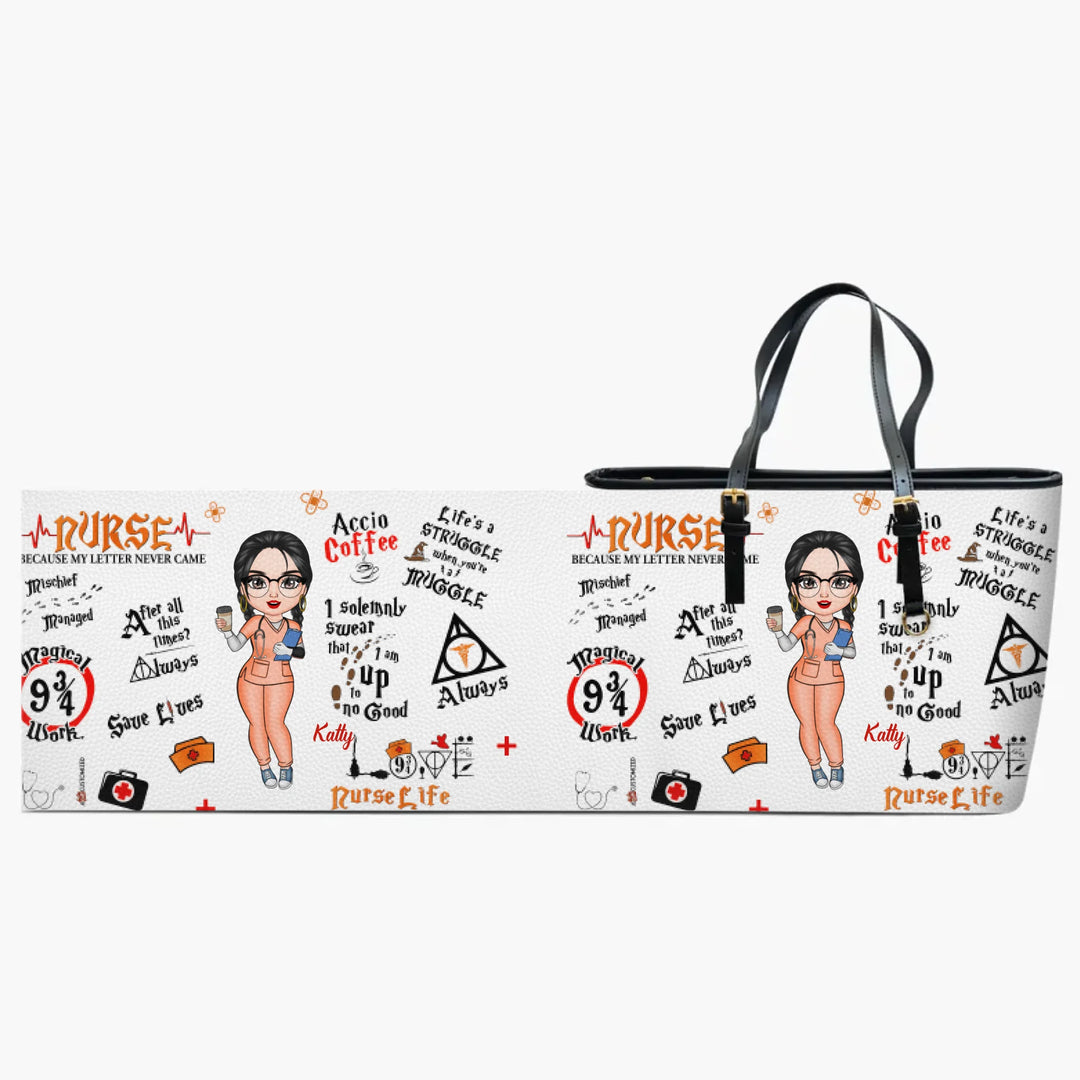 Personalized Leather Bucket Bag - Gift For Nurse - Nurse Because My Letter Never Came