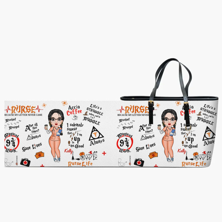 Personalized Leather Bucket Bag - Gift For Nurse - Nurse Because My Letter Never Came