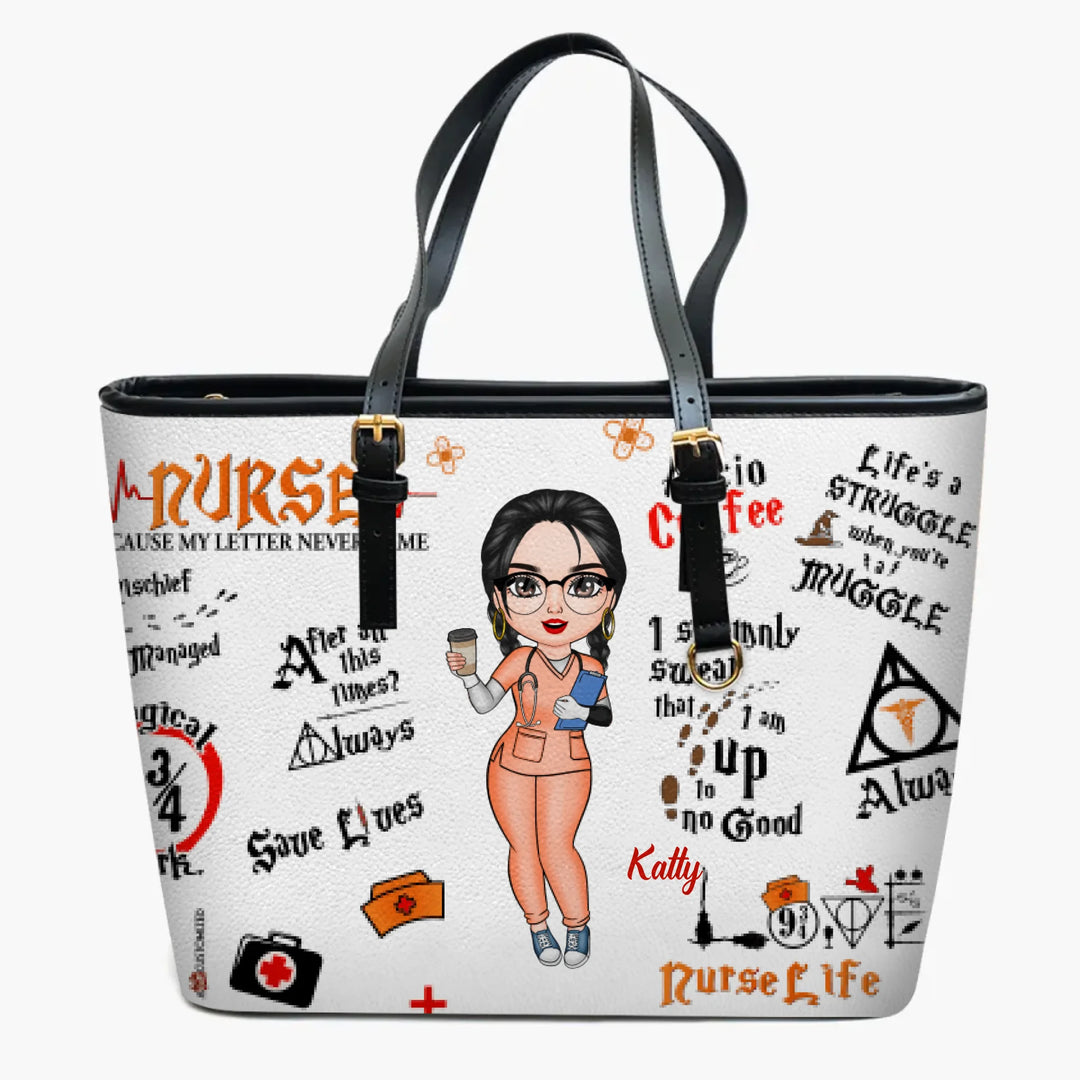 Personalized Leather Bucket Bag - Gift For Nurse - Nurse Because My Letter Never Came
