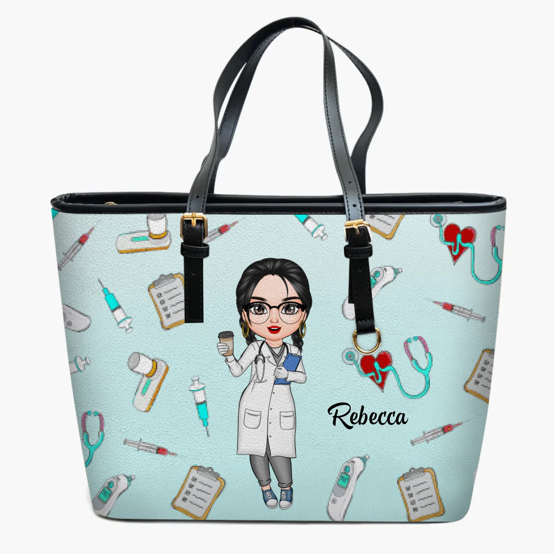 Personalized Leather Bucket Bag - Gift For Medical Assistant - Being A Medical Assistant