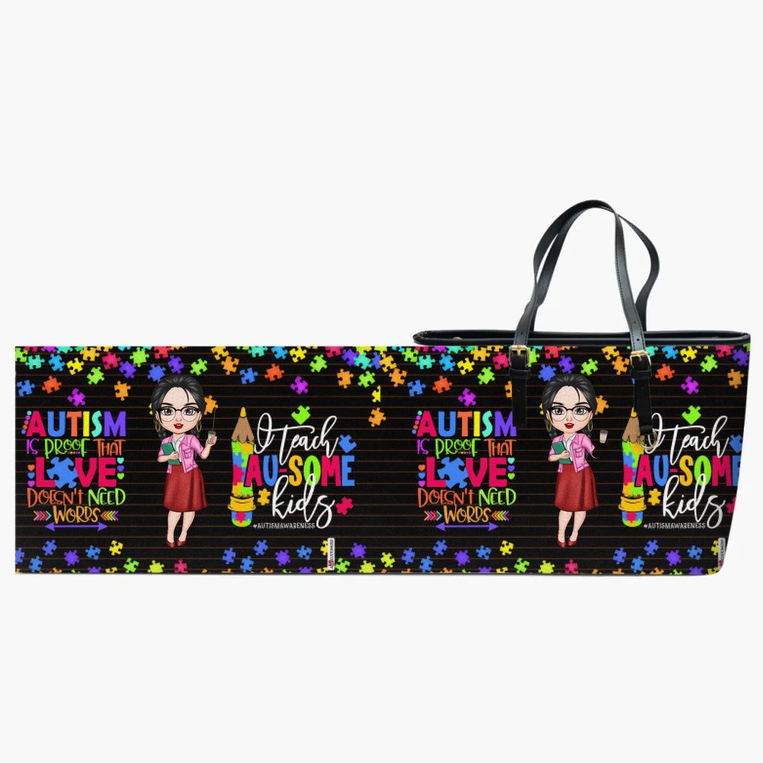 Personalized Leather Bucket Bag - Gift For Teacher - I Teach AU-Some Kids