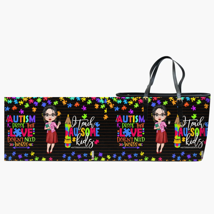 Personalized Leather Bucket Bag - Gift For Teacher - I Teach AU-Some Kids