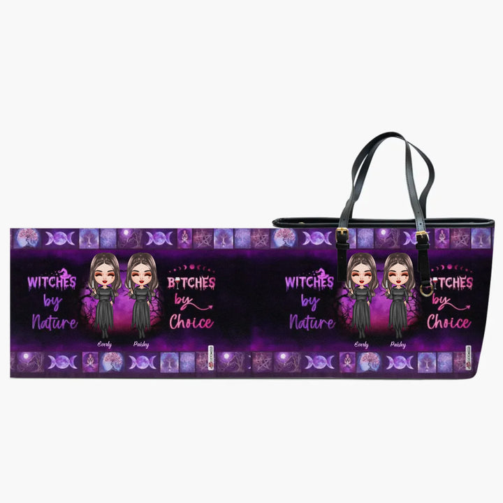 Personalized Leather Bucket Bag - Gift For Friend - Witches By Nature, Bitches By Choice