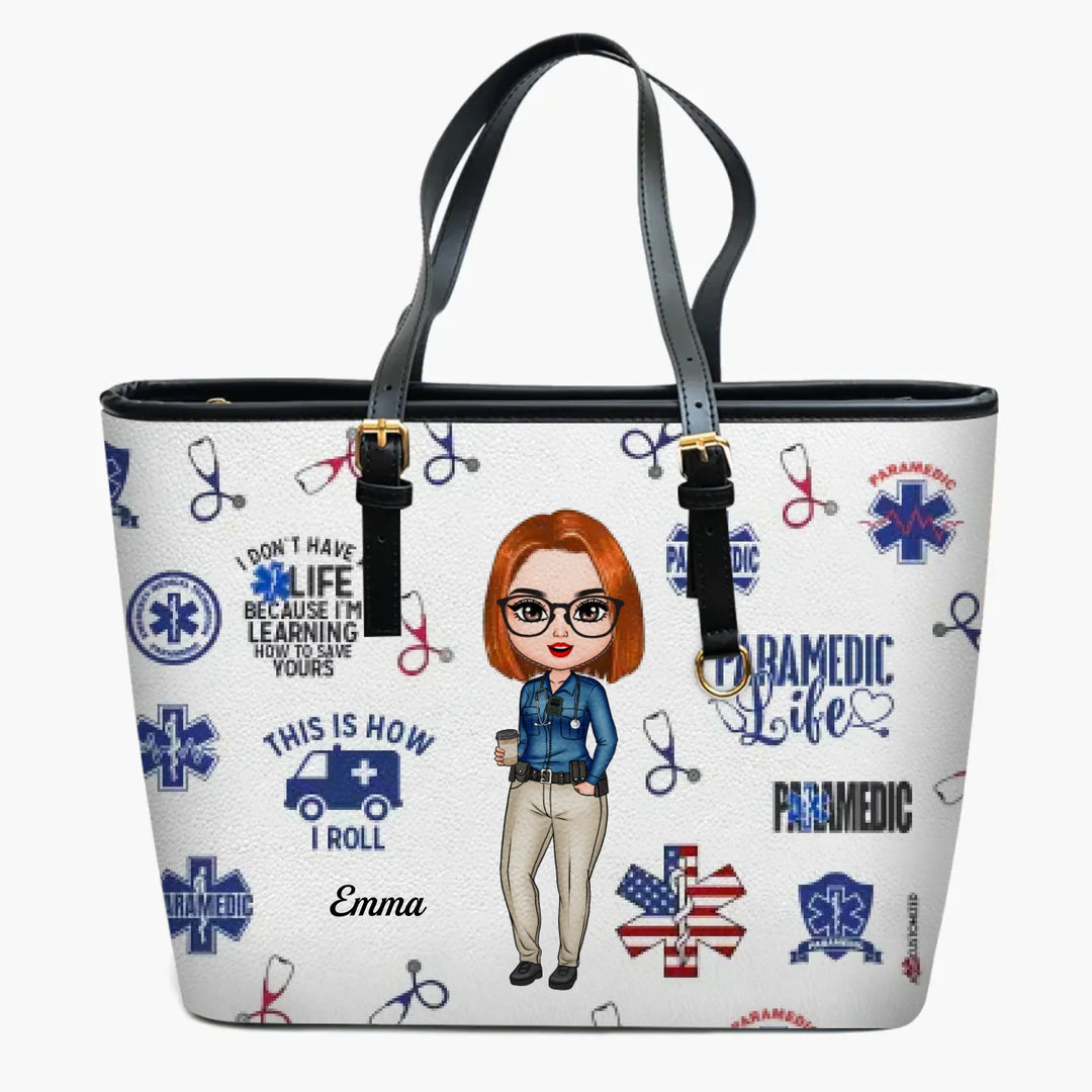 Personalized Leather Bucket Bag - Gift For Paramedic - Paramedic Life