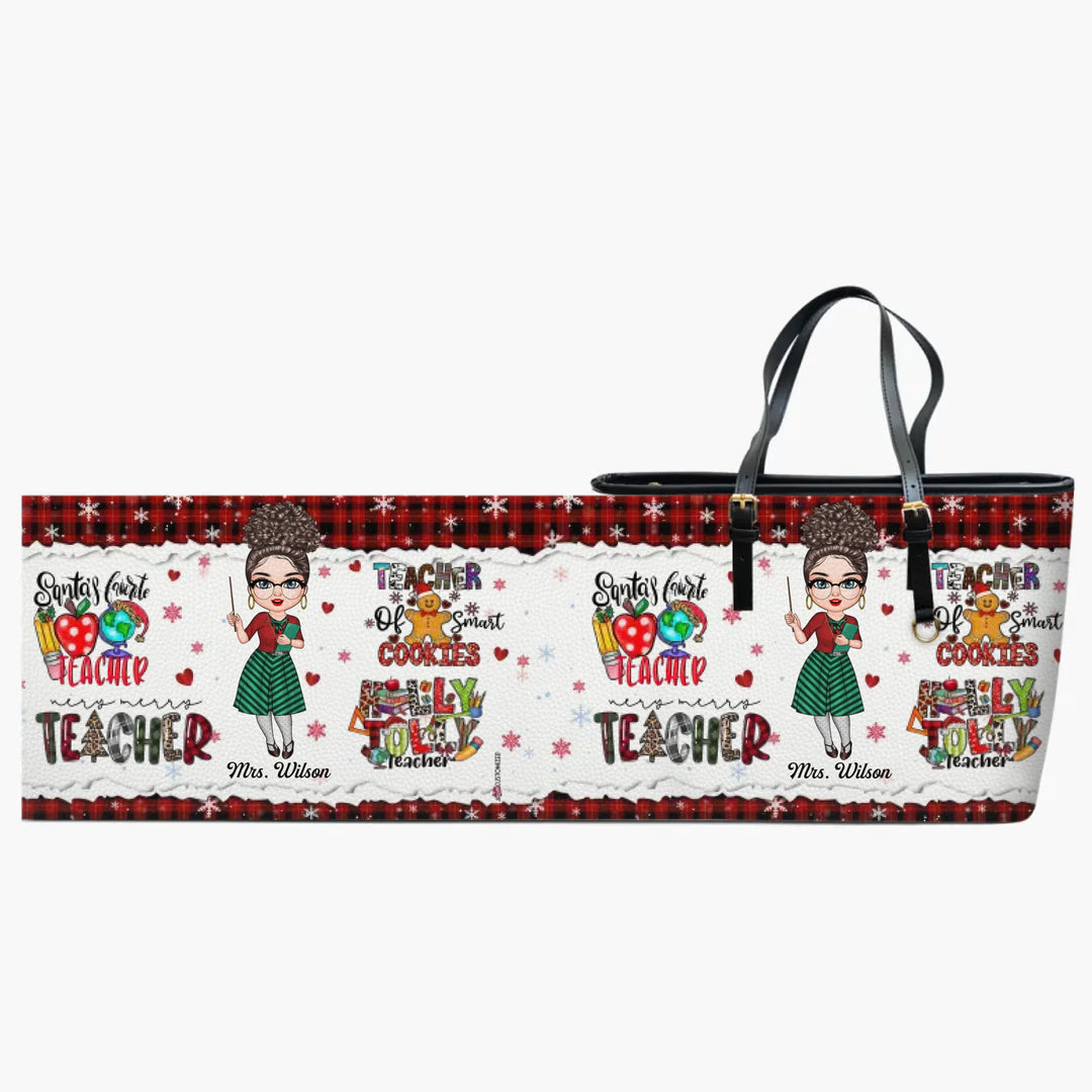 Personalized Leather Bucket Bag - Gift For Teacher - Teacher Of Smart Cookies