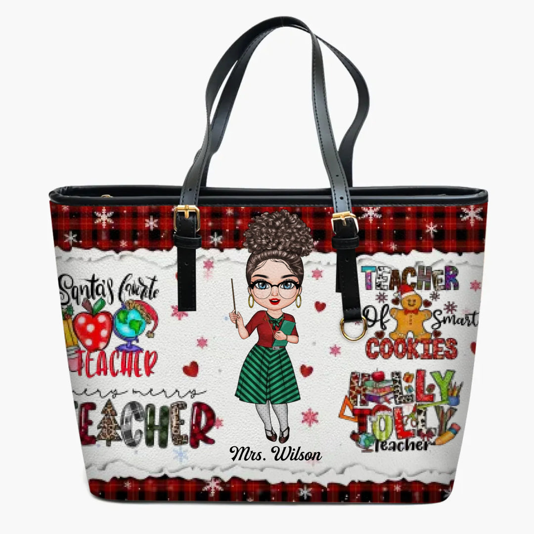 Personalized Leather Bucket Bag - Gift For Teacher - Teacher Of Smart Cookies