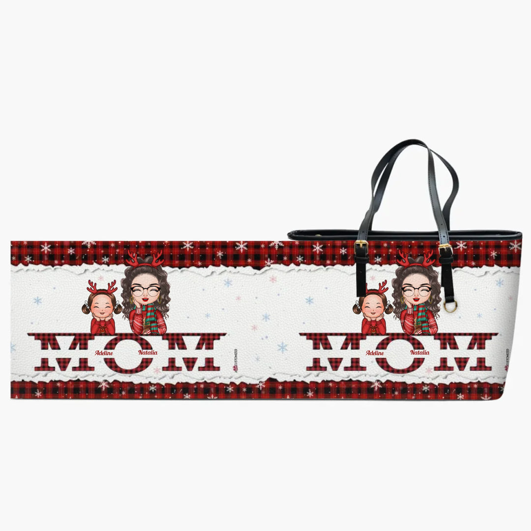 Personalized Leather Bucket Bag - Gift For Mom - Mom Christmas ARND0014