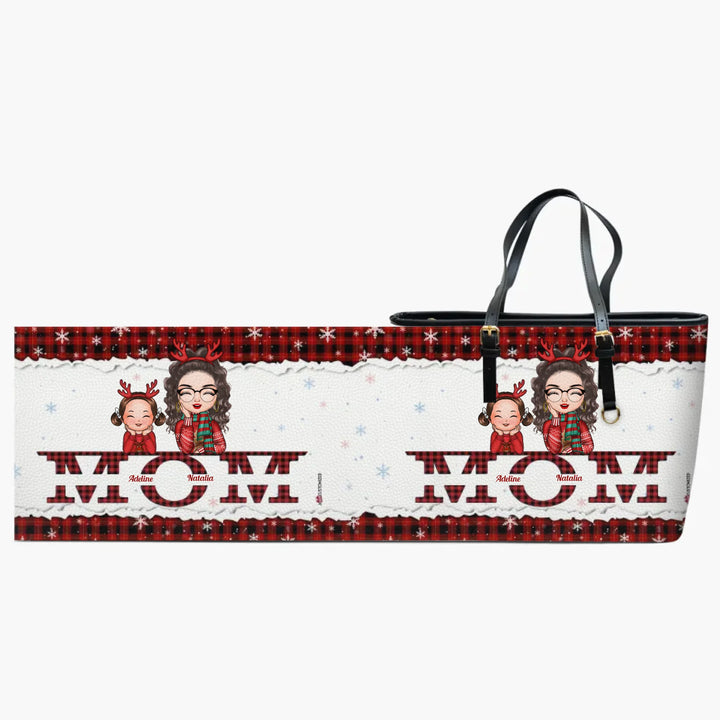 Personalized Leather Bucket Bag - Gift For Mom - Mom Christmas ARND0014