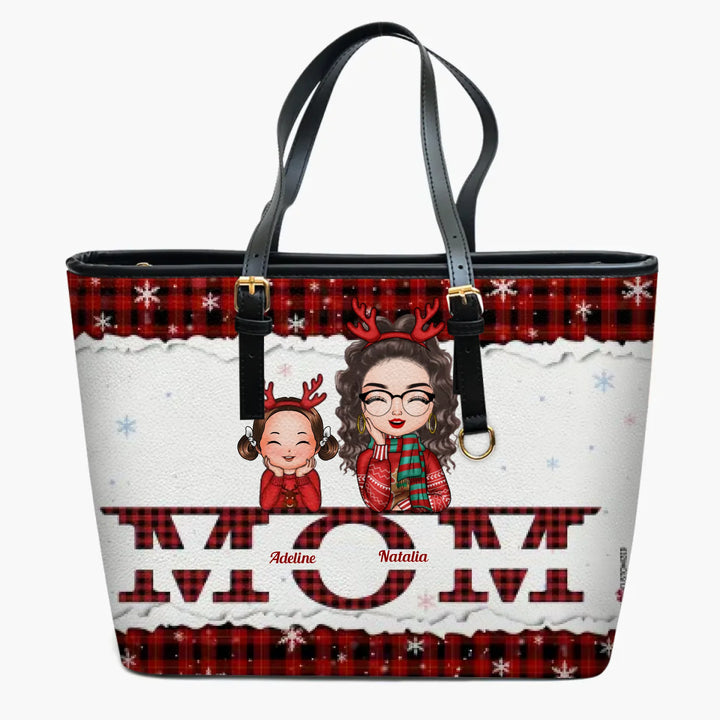 Personalized Leather Bucket Bag - Gift For Mom - Mom Christmas ARND0014
