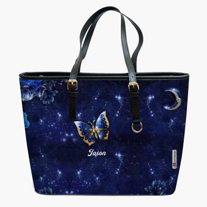 Personalized Leather Bucket Bag - Gift For Grandma - This Grandma Loves Her Grandkids To The Moon And Back ARND018