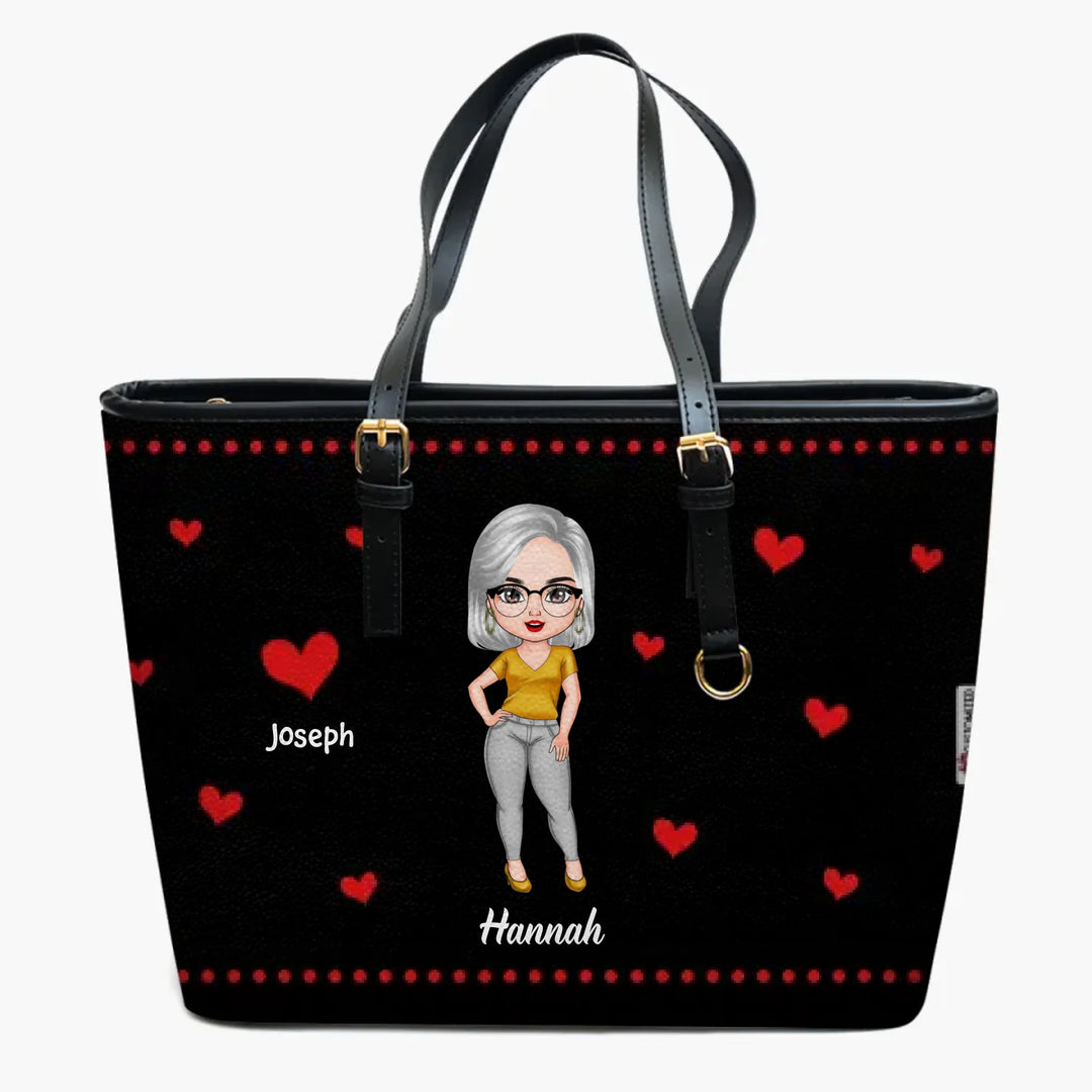 Personalized Leather Bucket Bag - Gift For Grandma - Don't Be Jealous With This Grandma ARND037
