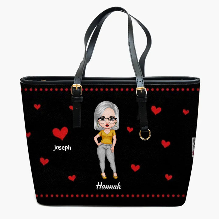Personalized Leather Bucket Bag - Gift For Grandma - Don't Be Jealous With This Grandma ARND037