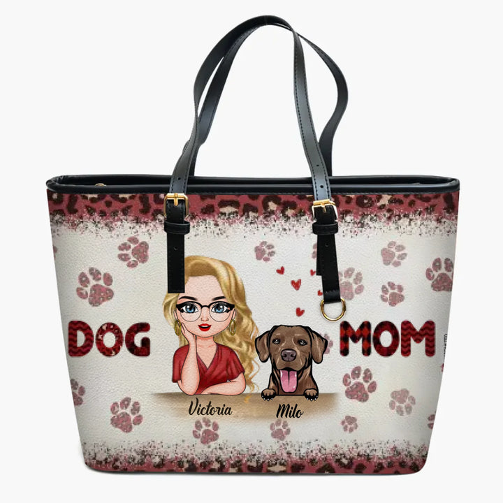 Personalized Leather Bucket Bag - Gift For Dog Lover - Dog Mom ARND005