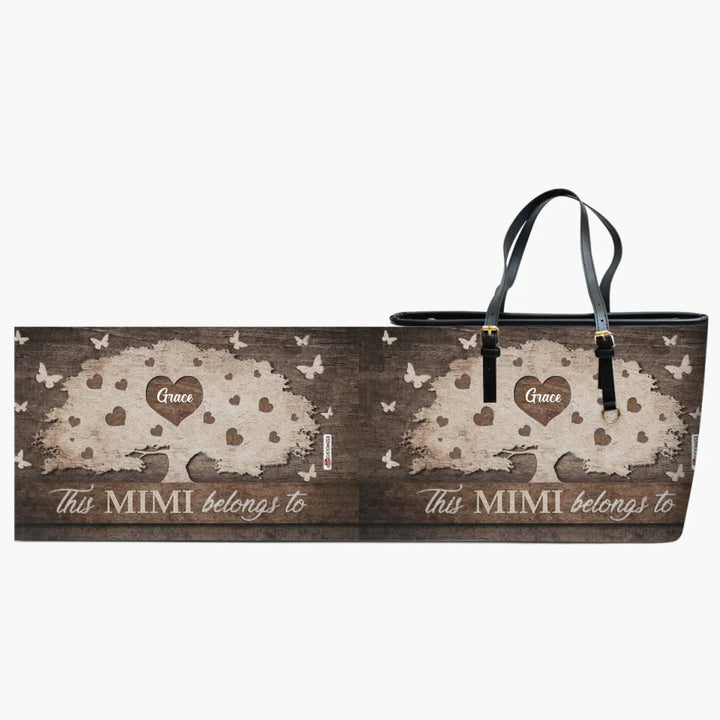 Personalized Leather Bucket Bag - Gift For Grandma - I Love Being A Grandma ARND036