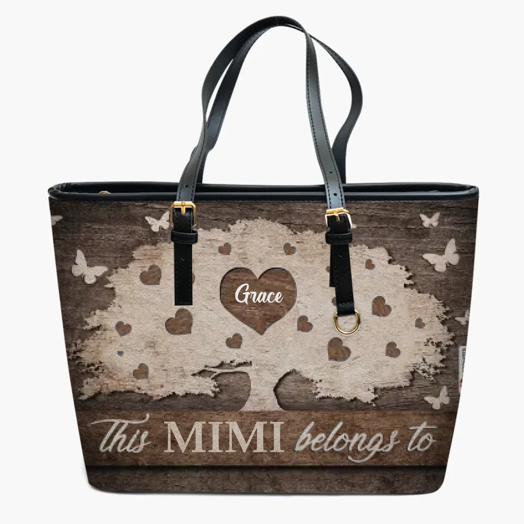 Personalized Leather Bucket Bag - Gift For Grandma - I Love Being A Grandma ARND036