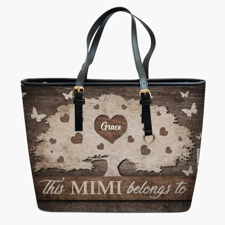 Personalized Leather Bucket Bag - Gift For Grandma - I Love Being A Grandma ARND036
