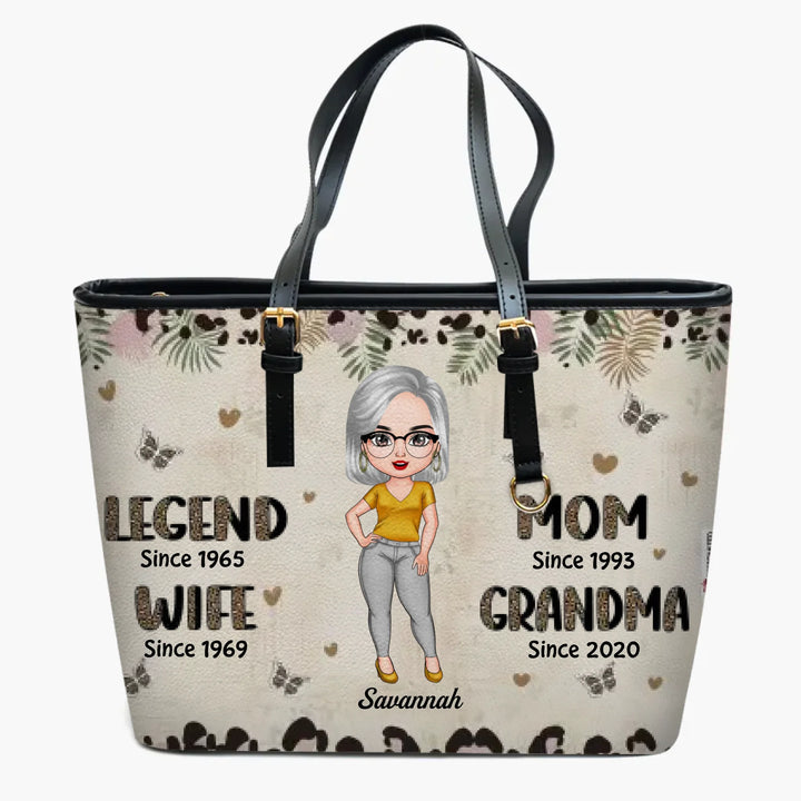 Personalized Leather Bucket Bag - Gift For Grandma - Legend Wife Mom Grandma ARND037