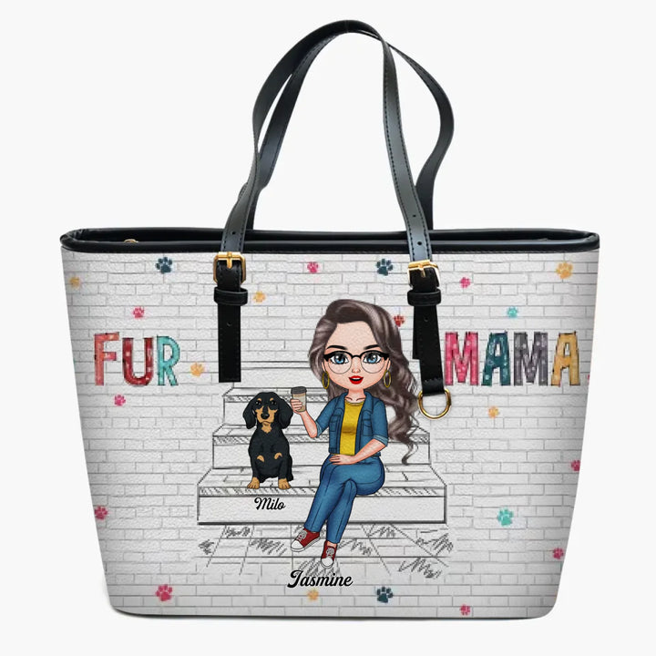Personalized Leather Bucket Bag - Gift For Pet Lover - Fur Mama ARND005