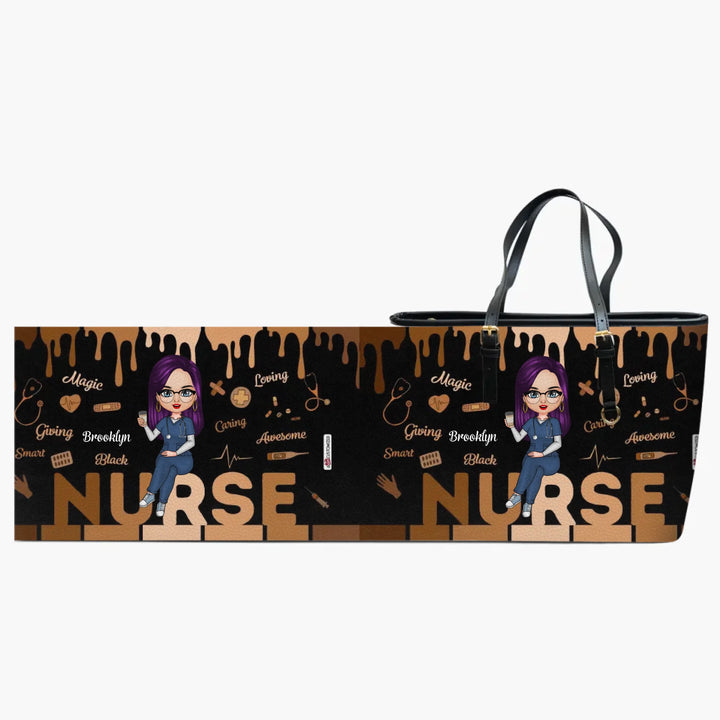 Love Nurse Life - Personalized Leather Bucket Bag - Gift For Nurse